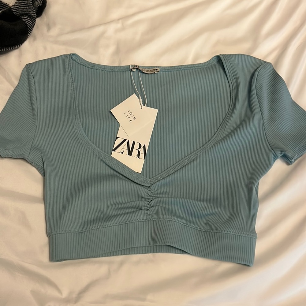 Zara top - light blue